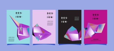 Renkli geometrik Tasarım poster ve kapak. En az geometrik desen degradeler arka planlar