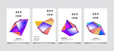 Renkli geometrik Tasarım poster ve kapak. En az geometrik desen degradeler arka planlar
