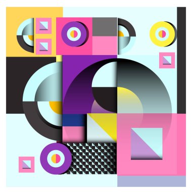 Modaya uygun curvy geometrik memphis öğeleri renkli bir tasarım. Retro 90s doku, desen ve öğeleri tarzı. Modern soyut kültür arka plan tasarımı ve kapak şablonu.