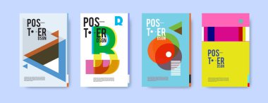 Renkli geometrik Tasarım poster ve kapak. En az geometrik desen degradeler arka planlar. 