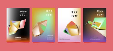 Renkli geometrik Tasarım poster ve kapak. En az geometrik desen degradeler arka planlar