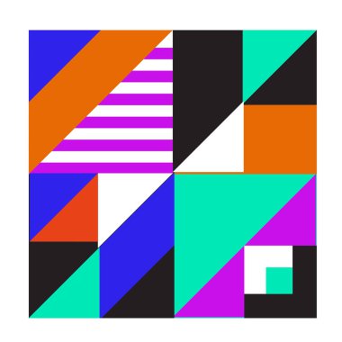 Trendy geometrik kaleydoskop öğeleri memphis tebrik kartları tasarımı. Retro tarzı doku, desen ve öğeleri. Modern soyut tasarım poster ve kapak şablonu