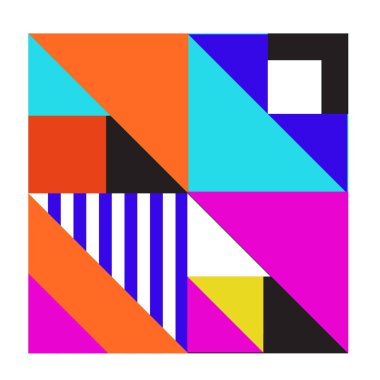 Trendy geometrik kaleydoskop öğeleri memphis tebrik kartları tasarımı. Retro tarzı doku, desen ve öğeleri. Modern soyut tasarım poster ve kapak şablonu