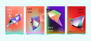 Renkli geometrik Tasarım poster ve kapak. En az geometrik desen degradeler arka planlar