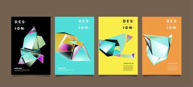 Renkli geometrik Tasarım poster ve kapak. En az geometrik desen degradeler arka planlar
