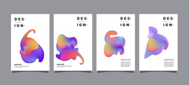 Renkli soyut sıvı ve sıvı poster ve kapak tasarımı. En az geometrik desen degradeler arka planlar
