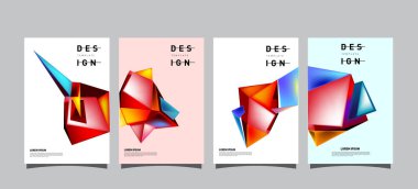 Renkli geometrik Tasarım poster ve kapak. En az geometrik desen degradeler arka planlar