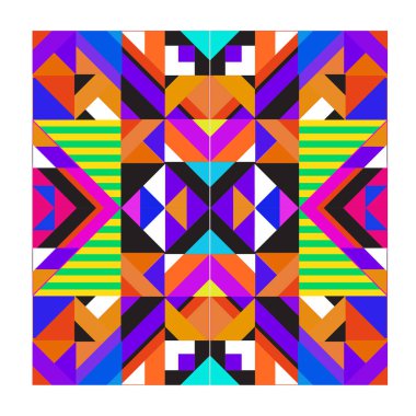 Trendy geometrik kaleydoskop öğeleri memphis tebrik kartları tasarımı. Retro tarzı doku, desen ve öğeleri. Modern soyut tasarım poster ve kapak şablonu