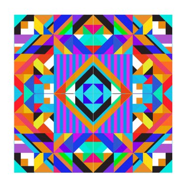 Trendy geometrik kaleydoskop öğeleri memphis tebrik kartları tasarımı. Retro tarzı doku, desen ve öğeleri. Modern soyut tasarım poster ve kapak şablonu