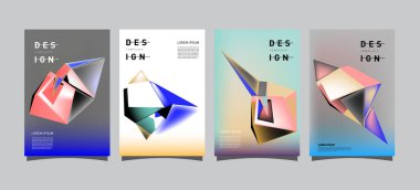 Renkli geometrik Tasarım poster ve kapak. En az geometrik desen degradeler arka planlar