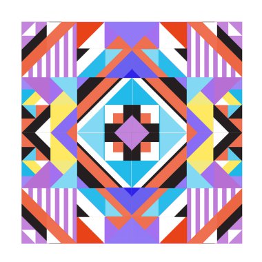 Trendy geometrik kaleydoskop öğeleri memphis tebrik kartları tasarımı. Retro tarzı doku, desen ve öğeleri. Modern soyut tasarım poster ve kapak şablonu