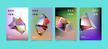 Renkli geometrik Tasarım poster ve kapak. En az geometrik desen degradeler arka planlar