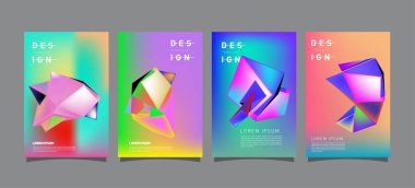 Renkli geometrik Tasarım poster ve kapak. En az geometrik desen degradeler arka planlar