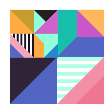 Trendy geometrik kaleydoskop öğeleri memphis tebrik kartları tasarımı. Retro tarzı doku, desen ve öğeleri. Modern soyut tasarım poster ve kapak şablonu