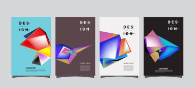 Renkli geometrik Tasarım poster ve kapak. En az geometrik desen degradeler arka planlar