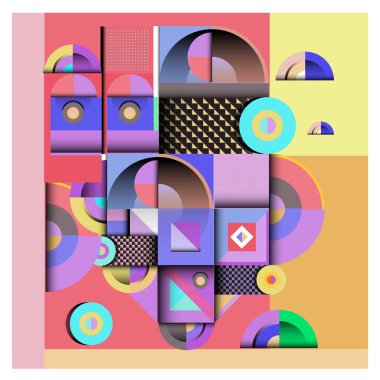 Modaya uygun curvy geometrik memphis öğeleri renkli bir tasarım. Retro 90s doku, desen ve öğeleri tarzı. Modern soyut kültür arka plan tasarımı ve kapak şablonu.