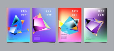 Renkli geometrik Tasarım poster ve kapak. En az geometrik desen degradeler arka planlar