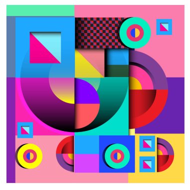 Modaya uygun curvy geometrik memphis öğeleri renkli bir tasarım. Retro 90s doku, desen ve öğeleri tarzı. Modern soyut kültür arka plan tasarımı ve kapak şablonu.