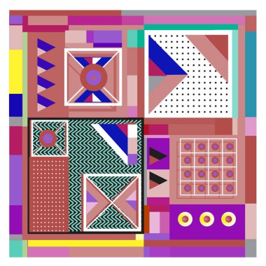 Trendy geometrik öğeleri memphis tasarımı renkli ve parlak. Retro 90s doku, desen ve öğeleri tarzı. Modern arka plan tasarımı ve kapak şablonu