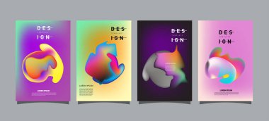 Renkli soyut sıvı ve sıvı poster ve kapak tasarımı. En az geometrik desen degradeler arka planlar