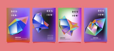Renkli geometrik Tasarım poster ve kapak. En az geometrik desen degradeler arka planlar
