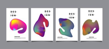 Renkli soyut sıvı ve sıvı poster ve kapak tasarımı. En az geometrik desen degradeler arka planlar