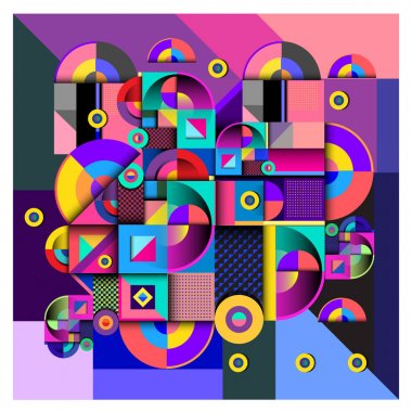 Modaya uygun curvy geometrik memphis öğeleri renkli bir tasarım. Retro 90s doku, desen ve öğeleri tarzı. Modern soyut kültür arka plan tasarımı ve kapak şablonu.