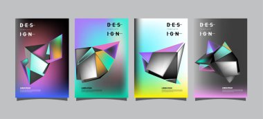 Renkli geometrik Tasarım poster ve kapak. En az geometrik desen degradeler arka planlar