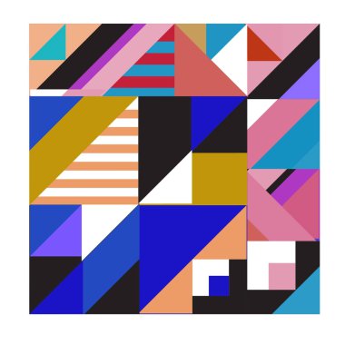 Trendy geometrik kaleydoskop öğeleri memphis tebrik kartları tasarımı. Retro tarzı doku, desen ve öğeleri. Modern soyut tasarım poster ve kapak şablonu