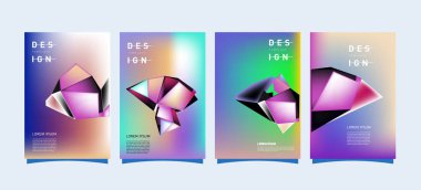 Renkli geometrik Tasarım poster ve kapak. En az geometrik desen degradeler arka planlar