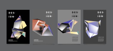 Renkli geometrik Tasarım poster ve kapak. En az geometrik desen degradeler arka planlar