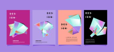 Renkli geometrik Tasarım poster ve kapak. En az geometrik desen degradeler arka planlar