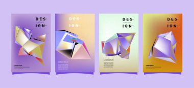 Renkli geometrik Tasarım poster ve kapak. En az geometrik desen degradeler arka planlar