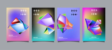 Renkli geometrik Tasarım poster ve kapak. En az geometrik desen degradeler arka planlar