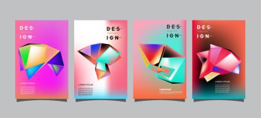 Renkli geometrik Tasarım poster ve kapak. En az geometrik desen degradeler arka planlar