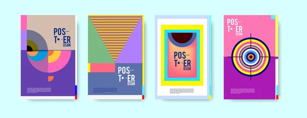 Minimalistische Vector Omvat Ontwerp Set Cool Geometrische Verlopen Vorm Futuristische — Stockvector