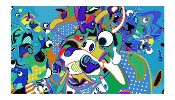Vector Kleurrijke Abstracte Wallpaper Achtergrond Diverse Fractal Vorm Samenstelling Van — Stockvector
