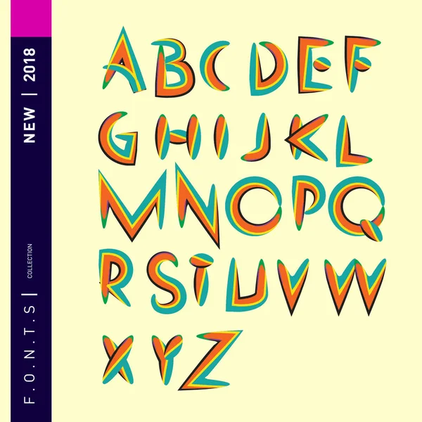 Vektor Barevné Abecedy Unikátní Písma Šablony Design Ilustrace Typografie Pro — Stockový vektor