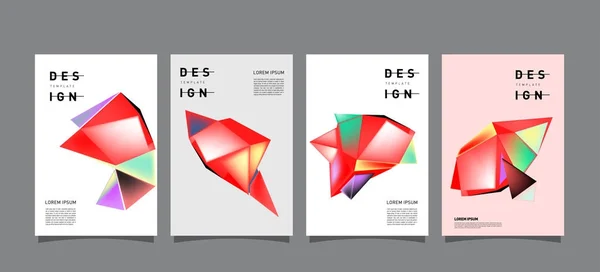 カラフルな幾何学的なポスターでカバー デザインです 最小限の幾何学的なパターンのグラデーション背景 — ストックベクタ