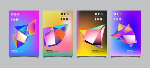 Färgglada Geometriska Affisch Och Cover Design Minimal Geometriska Mönster Övertoningar — Stock vektor