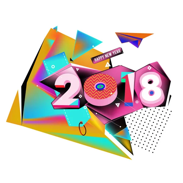 2018 Año Nuevo Fondo Colorido Elemento Diseño Pintura Acrílica Para — Vector de stock