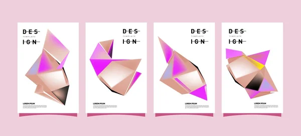 Kleurrijke Geometrische Poster Cover Design Minimale Geometrische Patroon Verlopen Achtergronden — Stockvector
