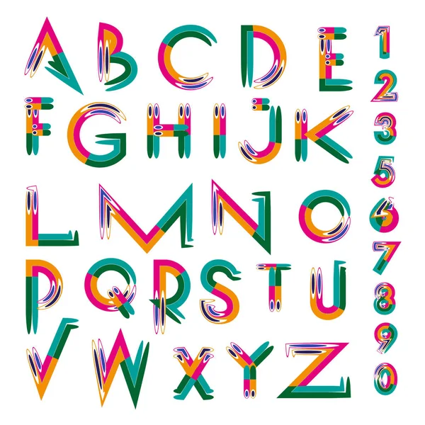 Vector Colorful Alphabet Unique Fonts Design Illustration Template Typography Poster — Stock Vector