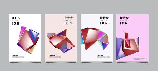Poster Géométrique Coloré Design Couverture Gradients Géométriques Minimaux Arrière Plans — Image vectorielle