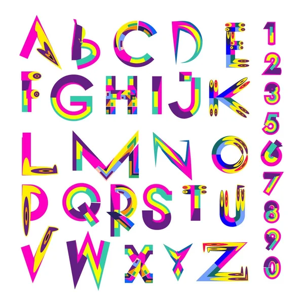 Vecteur Alphabet Coloré Polices Uniques Pour Modèle Conception Illustration Typographie — Image vectorielle
