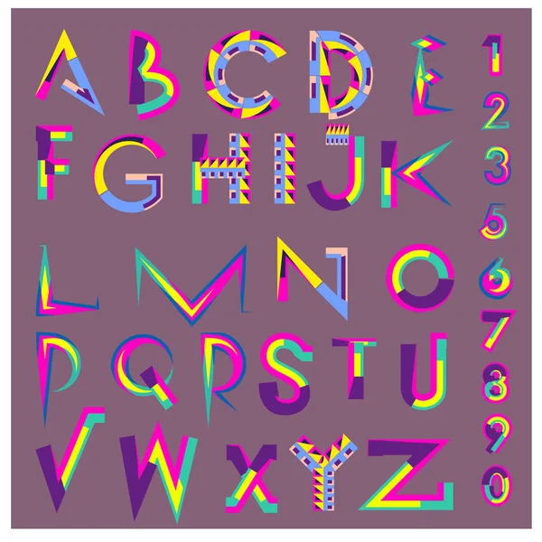 Vektör renkli alfabesi. Tasarım ve çizim şablonu için benzersiz yazı tipleri. Tipografi için poster ve başlık yayını.