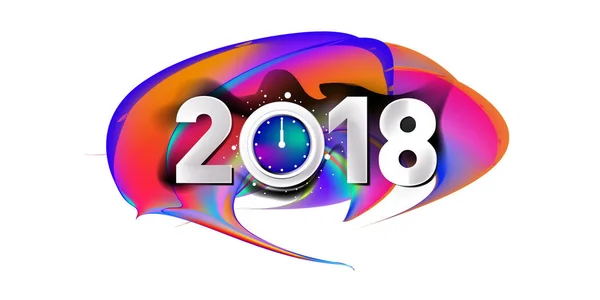 2018 Nowy Rok Tle Kolorowe Farby Akrylowe Element Projektu Dla — Wektor stockowy