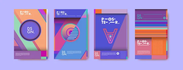 Cartel Geométrico Colorido Diseño Cubierta Patrón Geométrico Mínimo Gradientes Fondos — Vector de stock