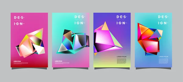 Kleurrijke Geometrische Poster Cover Design Minimale Geometrische Patroon Verlopen Achtergronden — Stockvector