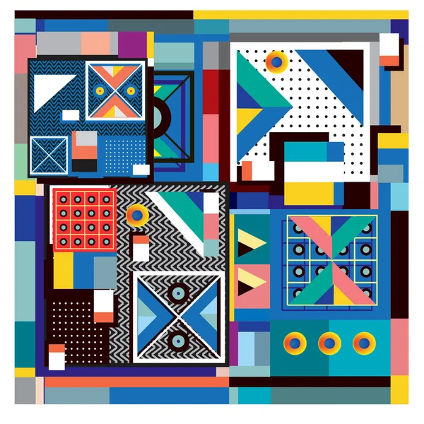 Trendy geometrik öğeleri memphis tasarımı renkli ve parlak. Retro 90s doku, desen ve öğeleri tarzı. Modern arka plan tasarımı ve kapak şablonu